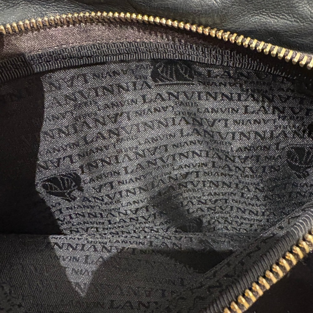 LANVIN calf leather charcoal grey clutch - Picture 5 of 11